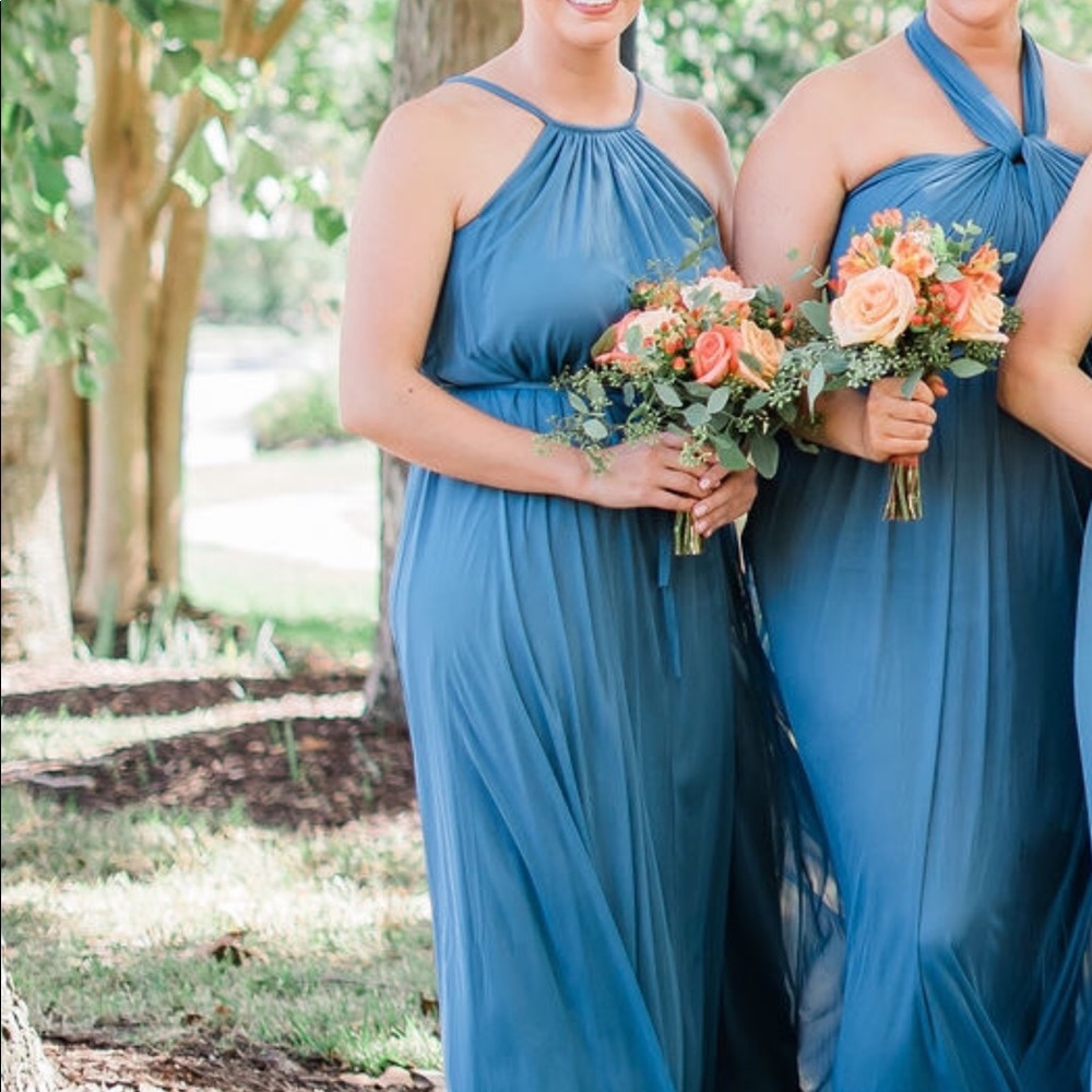 David’s Bridal Steel Blue Dress